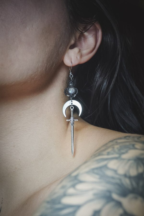 sigrun earrings with a moon